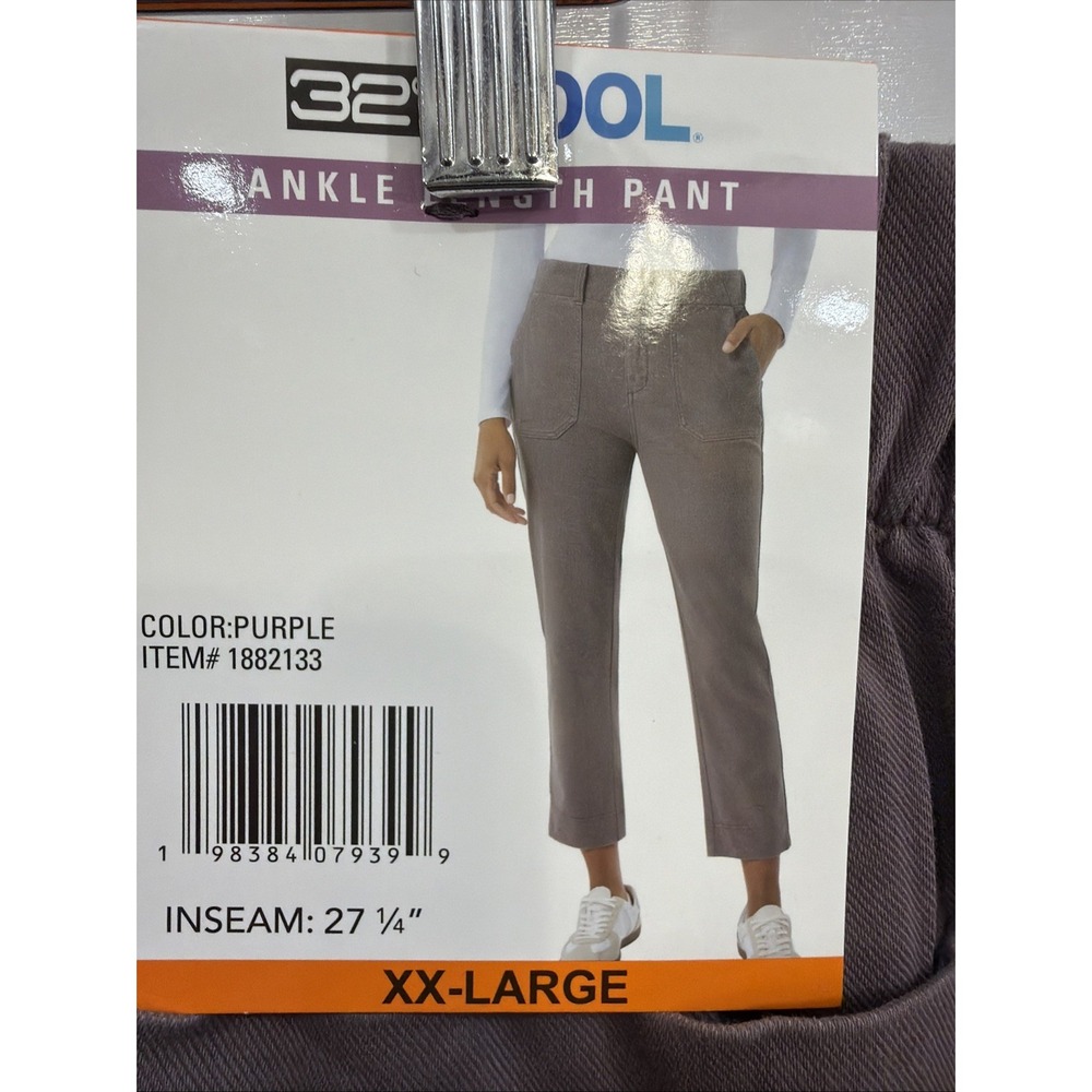 32 Degrees Cool Women's XXL Ankle Length Pant Inseam 27 1/4 Purple 1882133‎ NWT